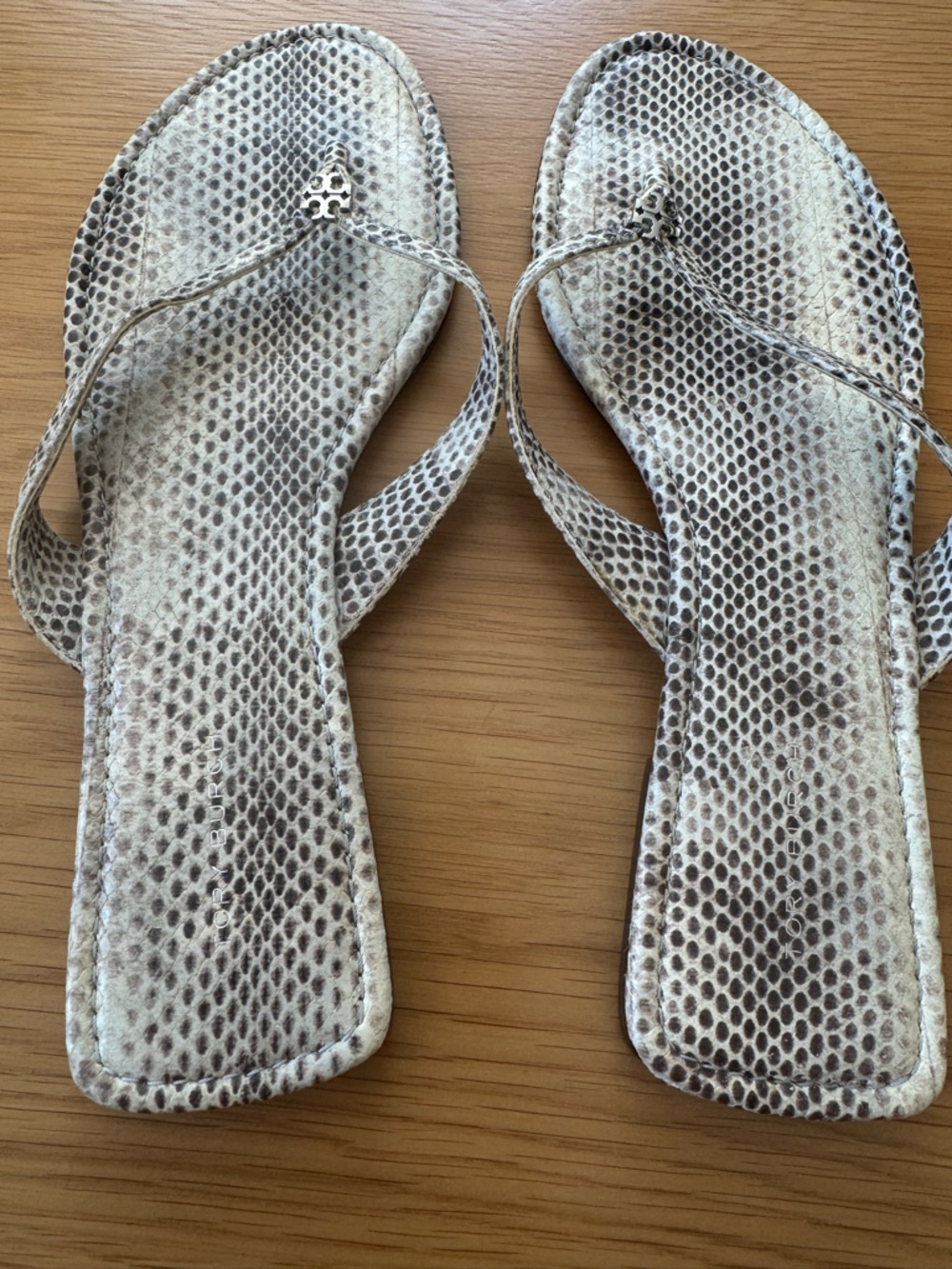 Tory Burch Classic Flip Flop in Lavender Snake-Print